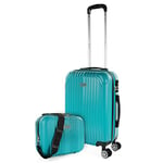 ITACA - Valise Moyenne, Valises Rigides, Valise Rigide, Valise Semaine pour Tout Voyage, Valise Soute de Luxe T71560B, Vert Menthe