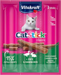 Vitakraft Cat-Stick Mini Friandise Premium pour Chat Canard/Lapin Sachet Fraîcheur de 3 Sticks