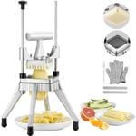 Vevor Coupe-Frites Professionnel Manuel Coupe-Legumes Multifonction Commercial Lame de 0,95 cm en Inox Coupe Pomme de Terre et Fruits 2 Lames de