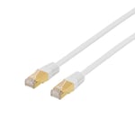 DELTACO – S/FTP Cat7 laitekaapeli, jossa RJ45, 0,3m, 600MHz, LSZH, valk (STP-703V)