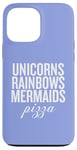 Coque pour iPhone 13 Pro Max Licorns Rainbow Sirènes Pizza Fun