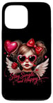 Coque pour iPhone 13 Pro Max Ailes d'ange « Stay Single And Happy Heart »