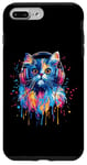 Coque pour iPhone 7 Plus/8 Plus Persian Cat Lovers Pop Art Casque audio amusant chat persan