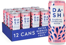 Dash Water Raspberry - 12 x Flavoured 12 Cans - 330ml per Can 