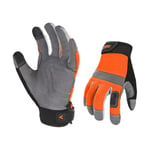 Vgo... Gants de Travail de Sécurité, Gants de Constructeur, Gants de Jardinage, Gants de Mécanicien Légers (SL7584,10/XL,Orange,1Paire)