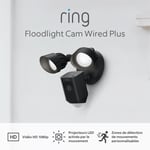 Caméra de surveillance Ring Floodlight Cam Wired Plus - Video HD 1080p, projecteurs LED, sirène intégrée