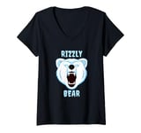 Womens Rizzly Bear Cool Bear V-Neck T-Shirt