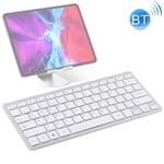 Computer Wireless Keyboard WB-8022 Ultra-thin Wireless Bluetooth Keyboard for iPad, Samsung, Huawei, Xiaomi, Tablet PCs or Smartphones, Portuguese Keys(Silver) (Color : Silver)