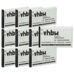 vhbw 10x Batterie compatible avec Siemens Gigaset SL910A, SL910H, SL910 téléphone fixe sans fil (1050mAh, 3,7V, Li-ion)