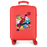 Joumma Marvel Spiderman Urban Valise de cabine rouge 38 x 55 x 20 cm rigide ABS fermeture à combinaison latérale 35 l 2 kg 4 roues doubles bagage main, rouge, Valise de cabine