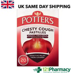 Potter's CHESTY Cough Pastilles - 20 Relieves Catarrh Cough & Colds MENTHOL