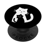 PopSockets Black cat and White cat PopSockets PopGrip: Swappable Grip for Phones & Tablets