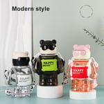 Cup with Straw Drinking Cup Cartoon Bear Travel Kettle New Water Bottle