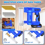 Nail Gun & Staple Gun Cordless Electric Heavy Duty Stapler Nailer 21V Li Battery