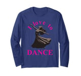 Silhouette of a woman dancing, I love to dance Long Sleeve T-Shirt