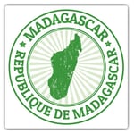 2 x Square Stickers 10 cm - Republic De Madagascar Travel Map Cool Gift #4682