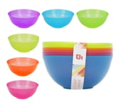 Coloured Plastic Cereal Bowls 6 Piece Round Breakfast Cereal Oatmeal Soup Bowl