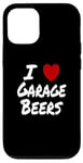 Coque pour iPhone 13 Pro I Heart (Love) Garage Bières Weekend Relaxation Man Cave