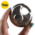 STAINLESS STEEL DISCUS PADLOCK Yale Security Weatherproof Gate Shed Garage Lock