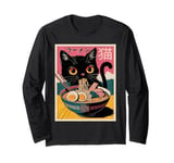 Manga Anime Kawaii Otaku Style Urban Streetwear Ramen Cat Long Sleeve T-Shirt