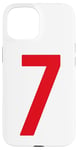 iPhone 15 Number 7 in Red printed both sides Case