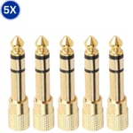 3.5mm Jack to 6.35mm Stereo Headphone Adaptor Connector Converter 6.3mm GOLD 1/4