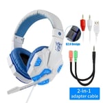 Casque de jeu st¿r¿o professionnel 9D avec microphone PC casque Gamer pour XBOX PS4 ordinateur portable t¿l¿phone accessoires de jeu-blanc bleu PC t¿l¿phone_XINENGJI