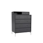 Montana - Keep Chest Of Drawers - Anthracite / Matt Chrome Legs - Kommoder - designer_peter_j_lassen - Svart - Tre