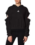 adidas Femme Hyperglam 3-stripes With Cutout Detail Sweat capuche, Noir Blanc, XXS EU