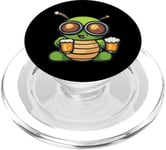 Caterpillar de ski avec bière | Funny Party Comic PopSockets PopGrip pour MagSafe