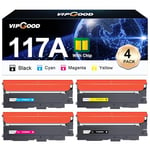 VIPGOOD 117A Cartouches de Toner Compatible pour HP 117A W2070A Toner pour Color Laser MFP 179fnw 178nw 178nwg 179fwg 150a 150w 150nw W2070A W2071A W2072A W2073A (Noir Cyan Jaune Magenta, 4-Pack)