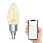 Levitantes Ampoule intelligente wifi filament bougie, ampoule C35 E14 compatible avec Alexa et Google Home, ampoule 4.5W 470 Lm, ampoule intelligente Wi Fi transparente (Bougie)