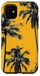 Coque pour iPhone 11 Jaune Vintage Motif Palmier Tropical Paradise Decor