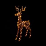 Premier Christmas LED Indoor Outdoor Rattan Reindeer Stag 1.1m WHITE/WARM WHITE