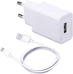 Chargeur Secteur Et Câble Pour Huawei P10 Lite/P9 Lite/Y7/Y6/P Smart 2019/P8/P8 Lite/Y6p/Y5p/Y6s,Mate 8/7/9,Honor 8x/9 Lite/7/6/10 Lite[X211]