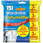 1pk of 3 x 180g Hanging Wardrobe Dehumidifier Moisture Damp Mould Condensation