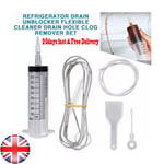 Refrigerator drain hole blockage remover cleaning kit with 3 plungers UK stock