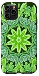 iPhone 11 Pro Ailanthus Leaves Pattern Design Cut Out Lime And Tea Case