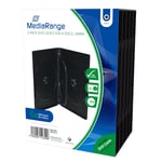 MEDIARANGE DVD Case for 4 Discs 14 mm Black Pack of 5 4 DVD's