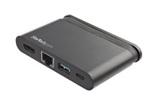 StarTech.com USB C Multiport Adapter, USB-C Travel Mini Dock to 4K HDMI with 100W PD 3.0 Pass-Through, USB-A USB-C, Gigabit Ethernet, Portable USB 3.0 Type-C Dock with 100W Power Delivery - Mac, Windows, Chrome (DKT30CHCPD) - dockingstation - USB-C - 1GbE