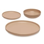 Set de 18 pièces de vaisselle en grès beige collection VESSIA