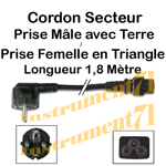 Câble Secteur Alimentation avec Fiche Femelle COMPAQ Long 1,8 Métre