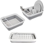 Beldray LA031051 Collapsible Dish Drainer - Plastic Sink Drying Rack With Cutle