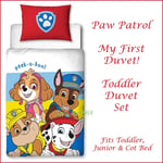 Paw Patrol Toddler Duvet Set Children's Bedding fits Toddler, Junior or Cot Bed