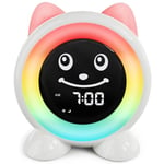 FiveHome Réveil Enfant-Reveil Enfant Educatif Jour/Nuit avec Veilleuse 11 Couleurs | Minuterie | Fonction Snooze | Fonction Mémoire | Réveils Lumineux pour Enfants Cadeau pour Filles et Garçons