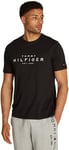 Tommy Hilfiger BIG RWB Hilfiger Tee MW0MW37448 T-Shirt S/S, Black (Black), L Homme