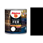 Peinture fer antirouille Noir mat 0.5L ALPINA décoration protection Résiste aux choc humidité