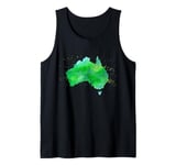 Australia Down Under Watercolor Australian Flag Map Tank Top