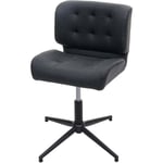 HHG - Chaise de bureau 441, pivotante, réglable en hauteur similicuir vintage gris foncé, pied noir - grey