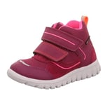 Superfit Boy's Girl's Sport7 Mini Leicht Gefütterte Gore-tex First Walker Shoe, Red Pink 5000, 3.5 UK Child